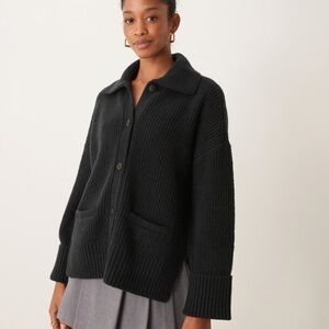 Abercrombie & Fitch Women's Collared Black Sweater